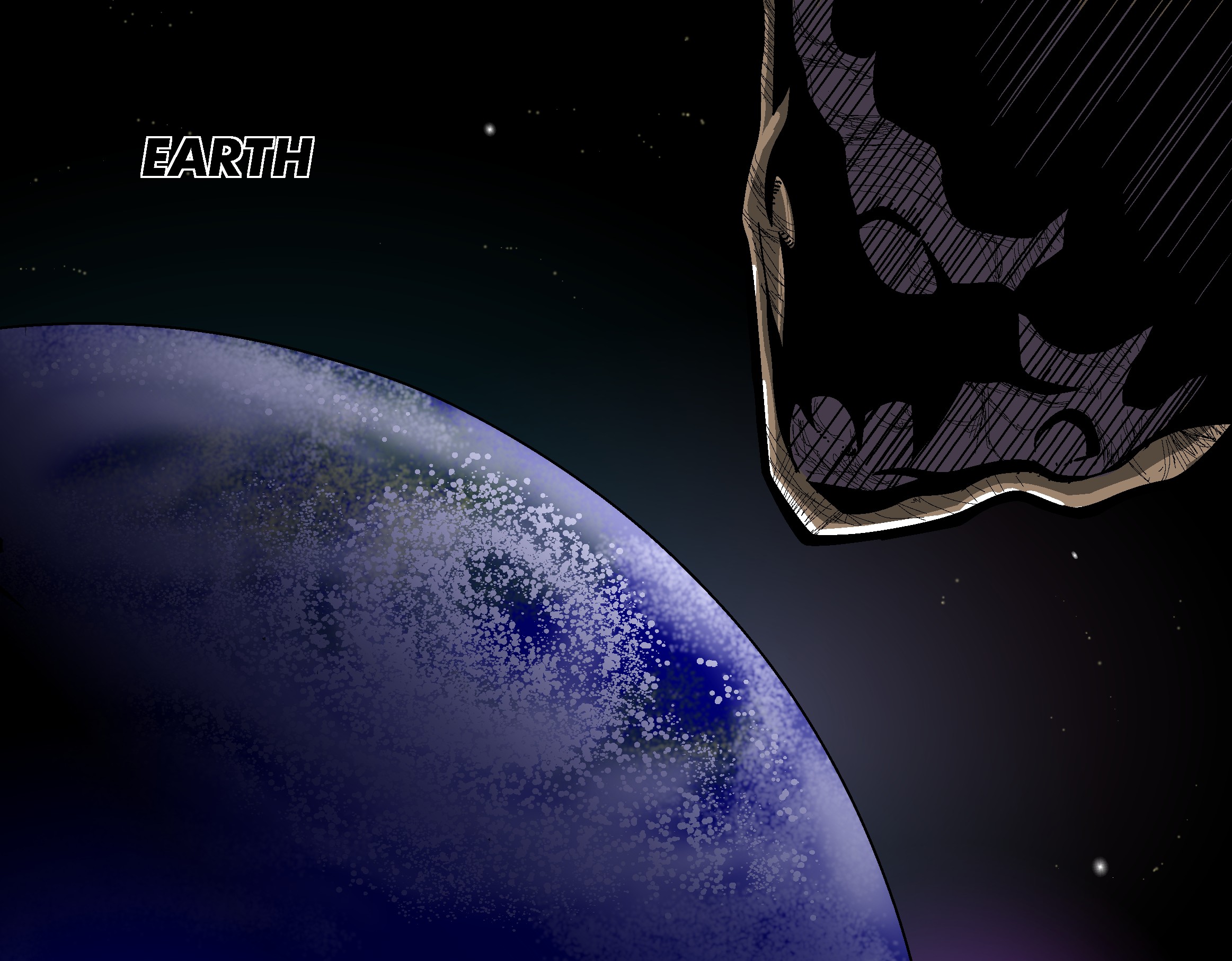 Earth, seen from orbit as a meteor approaches